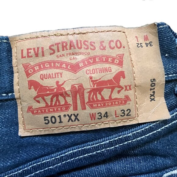 Levi's 501 XX Button Fly Red Tab Blue Jeans | Men's W34 - Picture 8 of 13